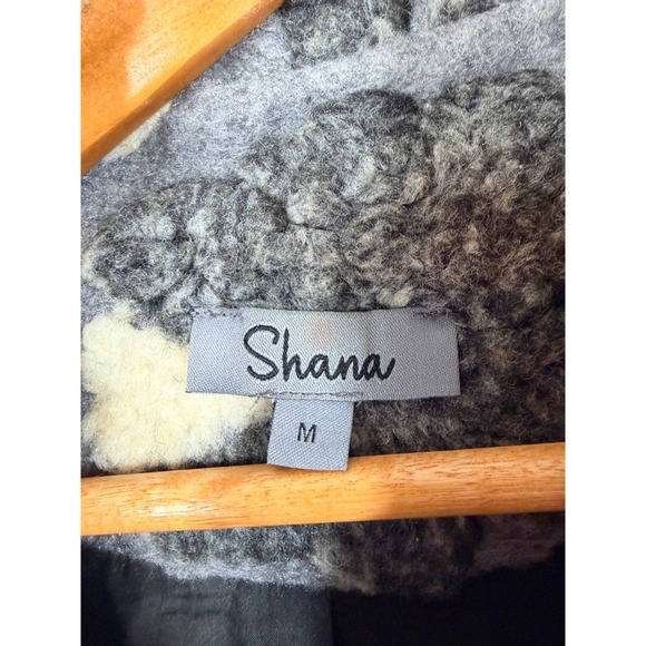 Shana 3D Floral Applique Kimono Jacket Cardigan Gray Black Orange Women's M - Picture 3 of 8